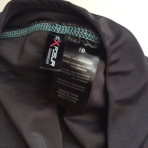 ZERO X POSUR SWIMWEAR SIZE 10 COLOR GRY - Picture 4 of 4